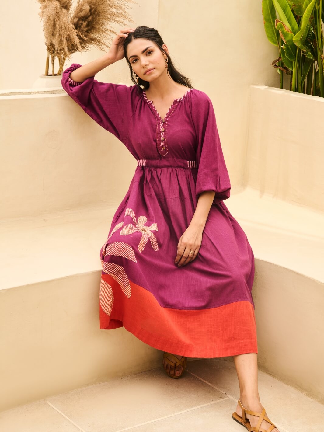 sachin and babi light blue dress VENCA. Long red embroidered dress Ts – Hibuy market main image 0