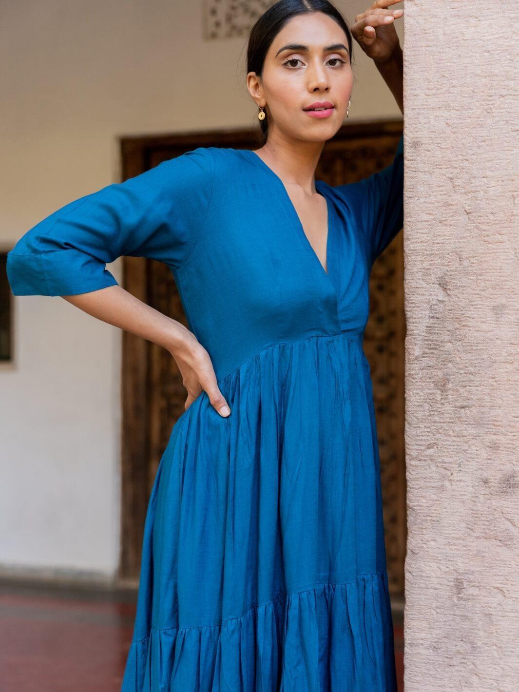 princess polly baby blue dress Royal Ribbed Long Sleeve Square Neck Maxi Dress  PinkBlush